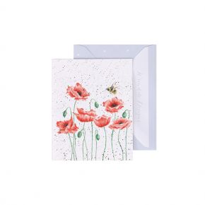 Wrendale Designs Poppies and Bee Mini Card