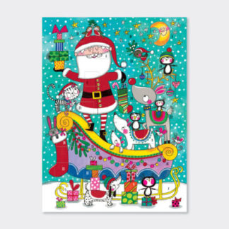 Advent Calendar Santa on a Sleigh with Animals