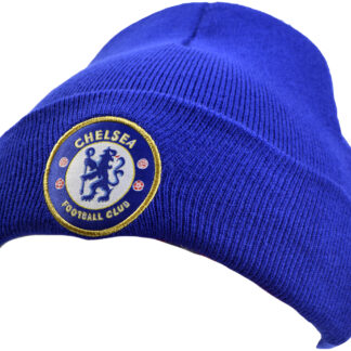 Chelsea Knitted Crest Turn Up Hat Royal Blue