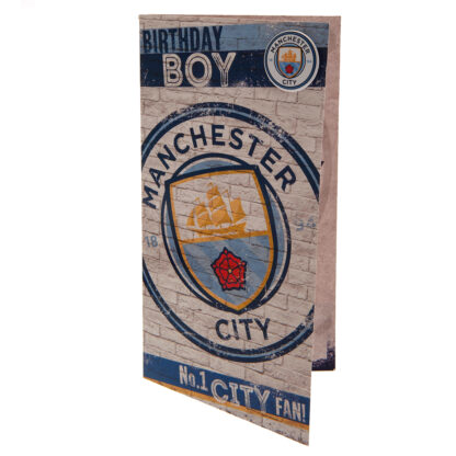 Manchester City FC Birthday Card Retro