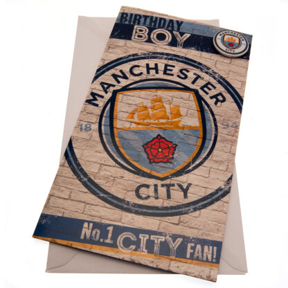 Manchester City FC Birthday Card Retro