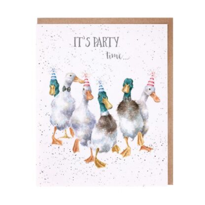 Wrendale-Ducks-Party-Time Birthday Card.